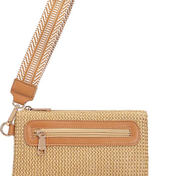 Boho Khaki Straw Clutch Wallet RFID Beach Gift for Women 2025 - Picture 1 of 8